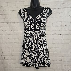 Dressbarn Y2k Crinkle Textured Y2k Retro Floral Babydoll Fairy Top Small